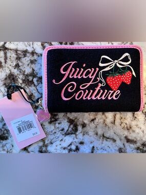 JUICY COUTURE Retro Strawberry Zip Around Bifold Wallet